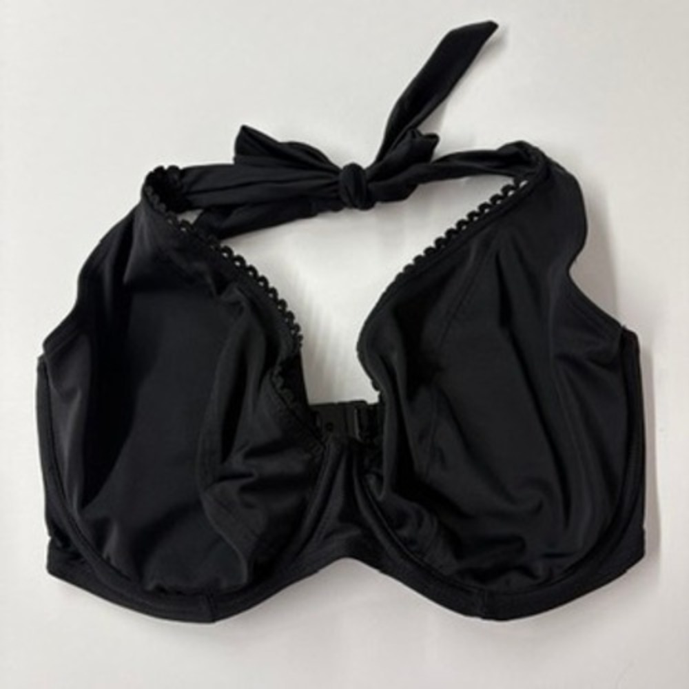 NWT Curvy Kate Womens Halterneck Bikini Top 32H Black Jetty CS3521 Underwire